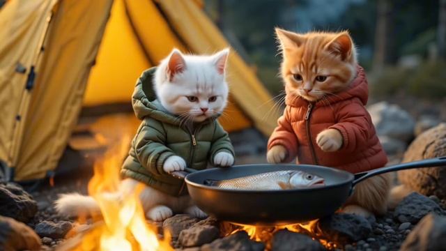 Котята. Зимний кемпинг. Бушкрафт. Выживание.