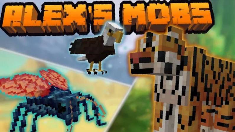 ALEX'S MOBS 1.10 ТИГРЫ, ОРЛЫ И ТАРАНТУЛОВЫЙ ЯСТРЕБ! ОБНОВЛЕНИЕ НА МАЙНКРАФТ ГАЙД ОБЗОР МОДА И ОБНОВЫ