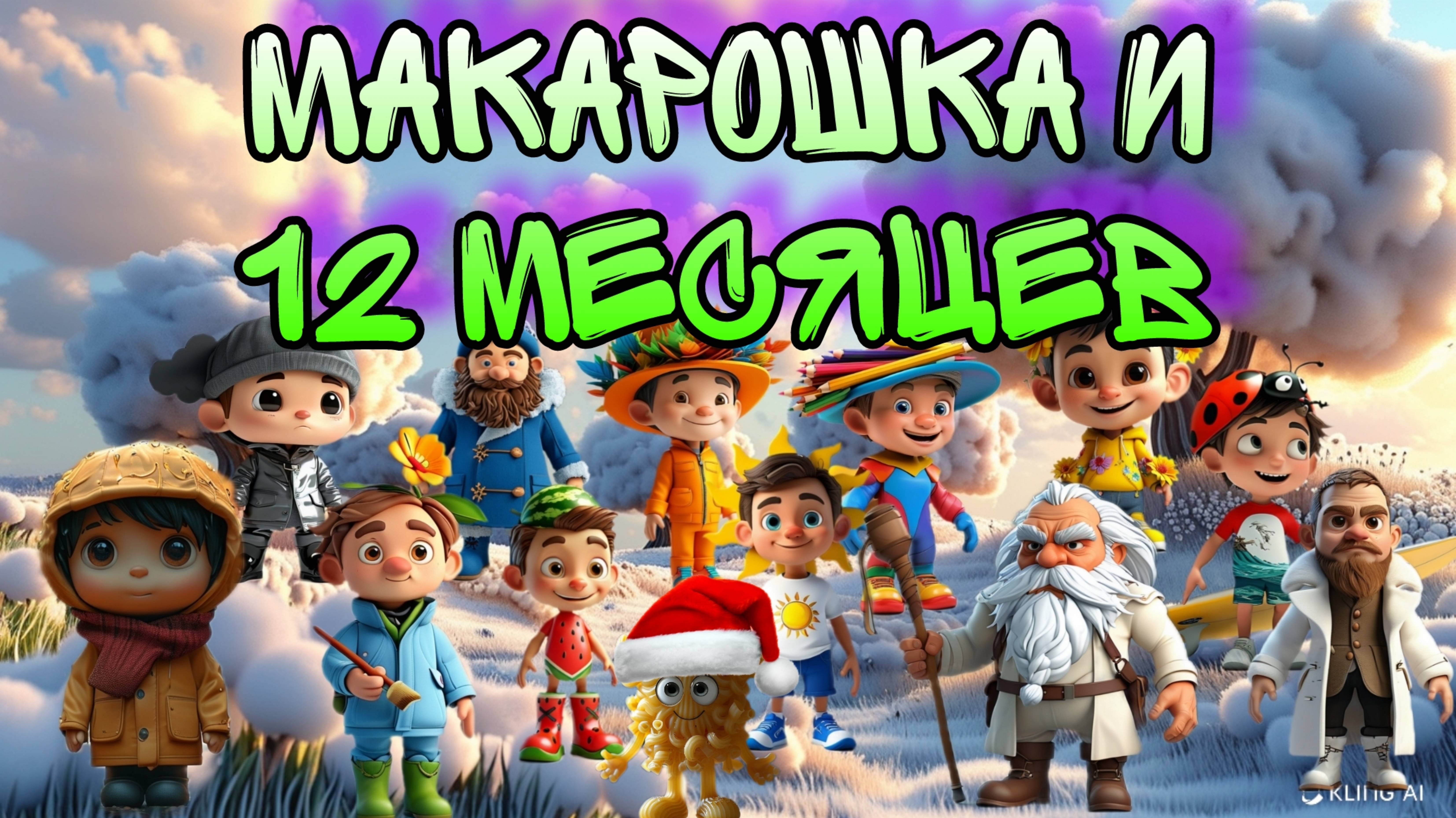 12 месяцев и Макарошка ☀️ Серия 12. Мультфильмы для детей 😍 Сказка про 12 месяцев 🌛