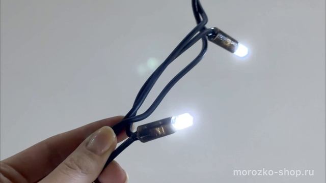 Светодиодная гирлянда нить Profi Rubber 10 м, 100 холодных белых LED ламп, 4080205