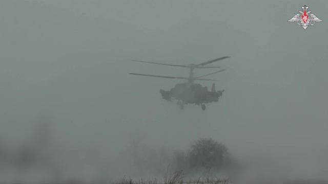 Боевая работа экипажа вертолета Ка-52М ВС России