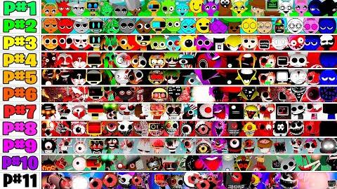 Все 11 фаз вместе в Incredibox Sprunki - Все персонажи в одном Sprunki