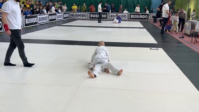 Бой BJJ Gi Bushido 6/Kids2/Теляков Мирон (R) vs Зайцев Тимофей/Белые пояса/до 23 кг.