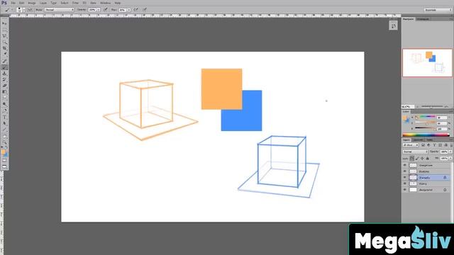 Рисование в Adobe Photoshop. Урок 01. Линейная перспектива. Часть 02