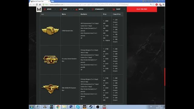 Warface Europe - Special Crown Sale