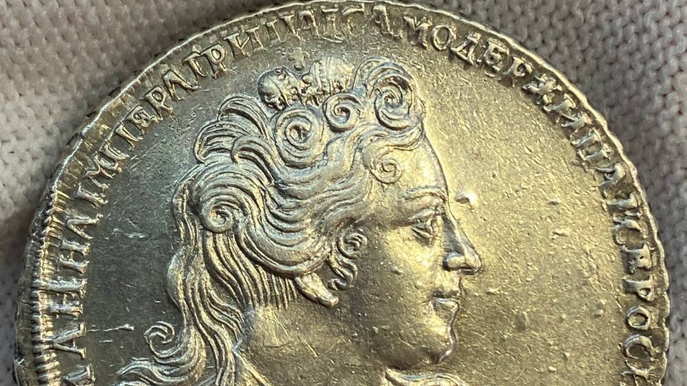 Рубль 1731 Большая голова Штемпельная UNC 1