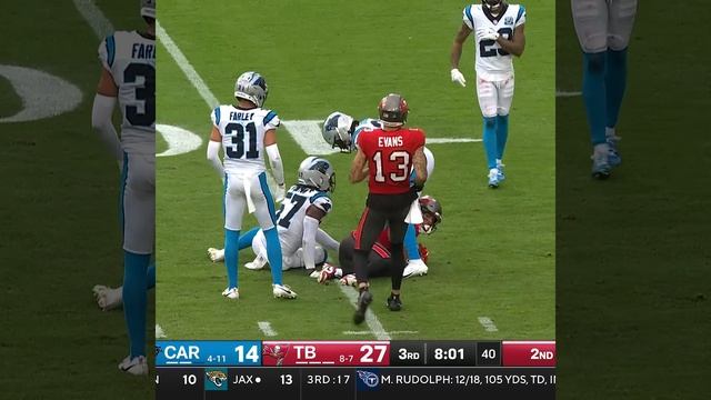 Jalen McMillan catches for a 15-yard Gain vs. Carolina Panthers