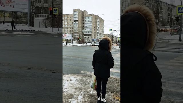 Архангельск  Зимний❄⛄ день Перекрёсток улиц Тимме - Воскресенская #зима #город #shorts