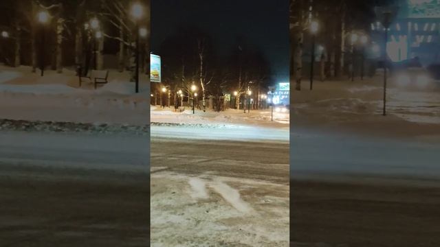 Архангельск  Зимний ❄⛄ вечер Благоустройство  города  #shorts #зима