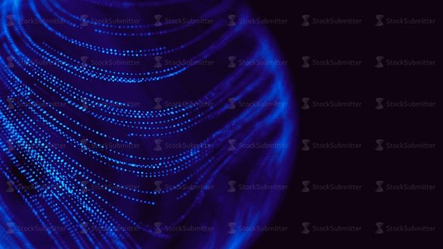 Sphere blue particle flow seamless loop 4k. Color neon gradient dynamic liquid. Blue neon light