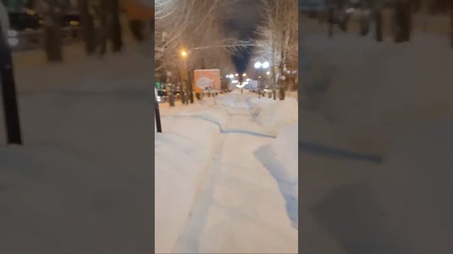 Архангельская область - Новодвинск Прогулка по зимнему ❄⛄вечернему городу  #зима #город #арктика