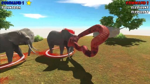 TITANOBOA vs ELEPHANT Can the Elephants Defeat the Huge Snake | Animal Revolt Battle Simulator