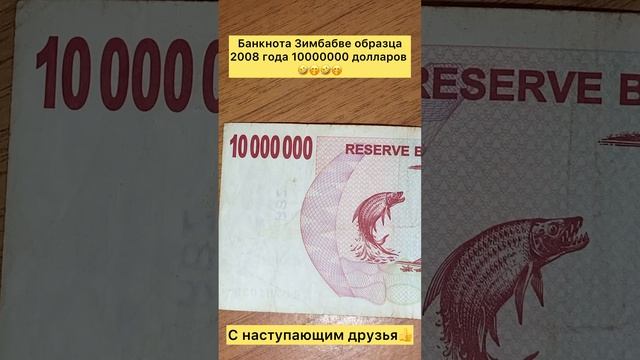 Банкнота Зимбабве 🇿🇼 10000000 долларов образца 2008 года 🤭🤣🤭🤣🤭🤣