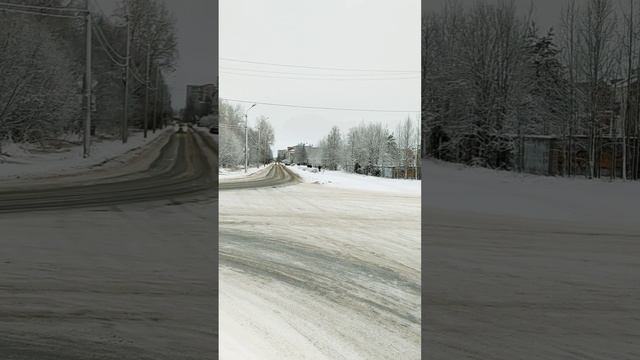 Архангельская областьНоводвинскЗимний❄день прогулка по городу#север #зима #арктика #shorts #город