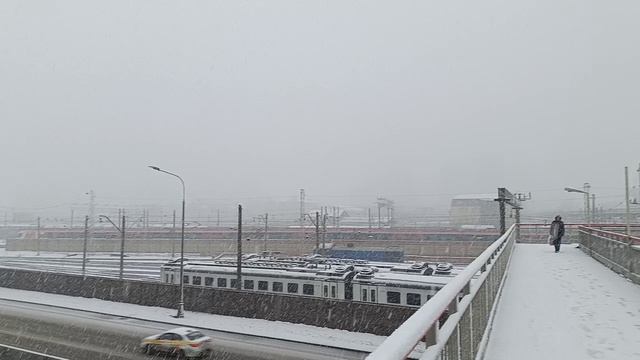 падал мокрый снег...