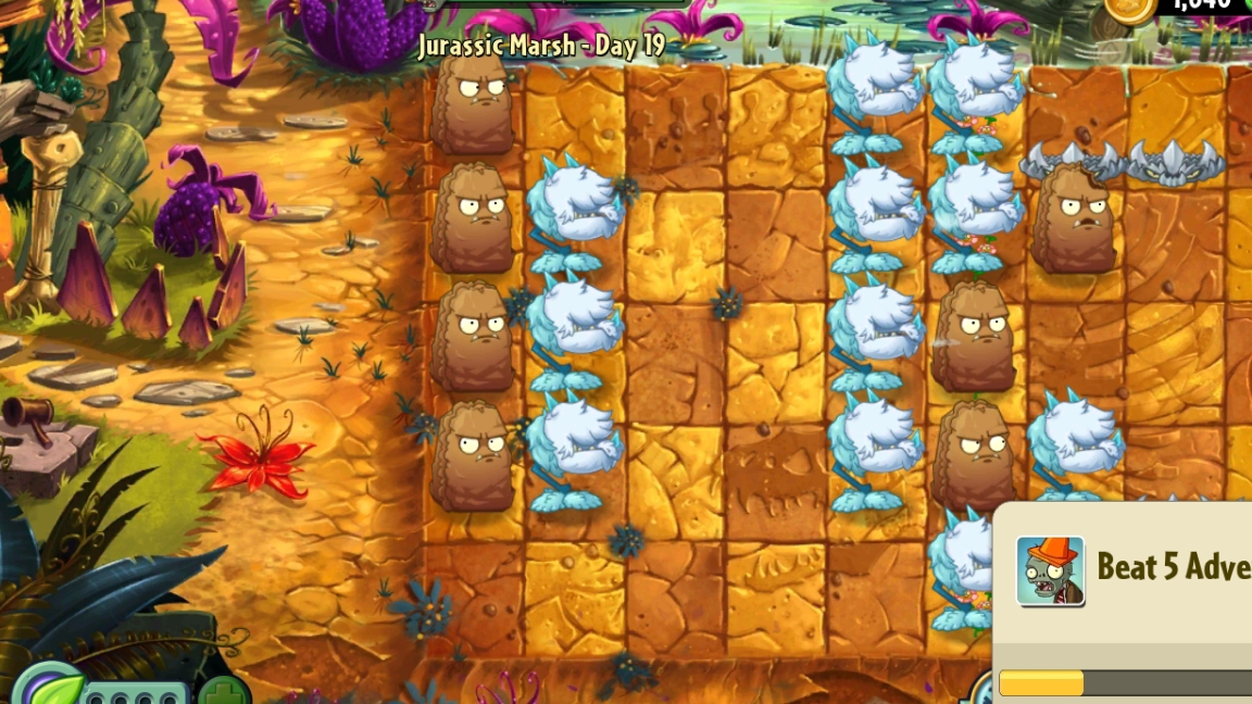 День 19 Юрское Болото (Jurassic Marsh) Plants vs. Zombies 2
