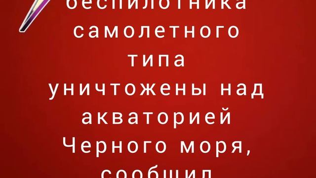 Два беспилотника самолетного типа уничтожены над акваторией Черного моря