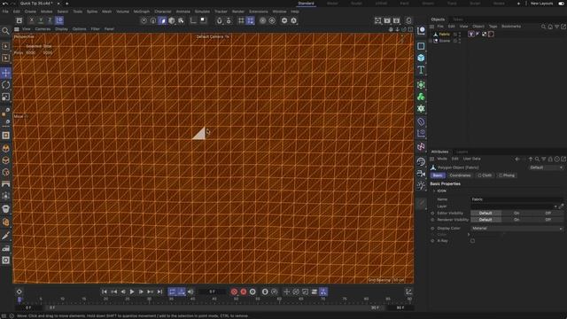 #C4DQuickTip 35_ How to avoid hanging fabric to be pulled to the side in Cinema 4D
