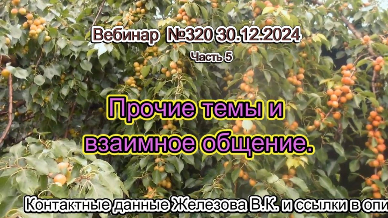 Железов Валерий. Вебинар 320. ч.5.  Прочие темы и взаимное общение.