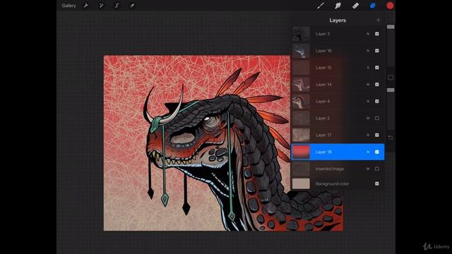 The Digital Painting. Lesson 10. Inking Style. Part 62 - Background and Final Effects
