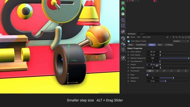 #C4DQuickTip 50_ How to adjust the step size of sliders using modifier keys in Cinema 4D