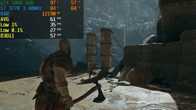 God of War on GTX 1060 6GB + i7 3770 - Low - High - Ultra - 1080p