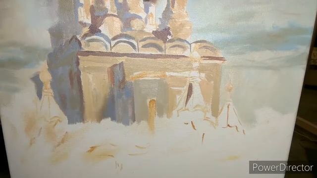 Живопись маслом. Фара Витовта. Архитектура маслом .Этюд. Художник Голубев Александр