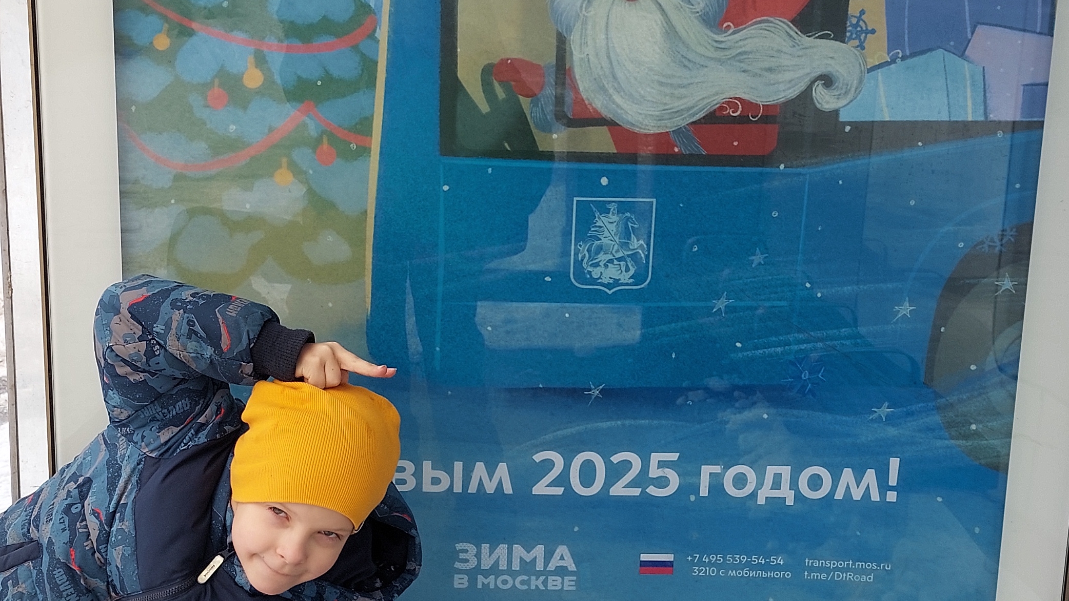 Поздравление с Новым годом, гуляем в заснеженном парке 31 декабря 2024 года