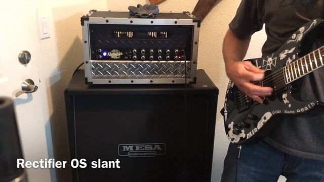 Mesa Boogie Rectifier Cab test. 4x12 OS standard & straight vs. 2x12 Vert. Mesa