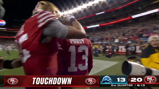 Defense is missing in Santa Clara as Purdy pump fakes & dives for a quick Niners response