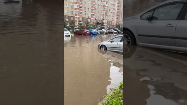 Москву снова заливает. Сильные ливни и теплая погода, сделали Москву и область тропиками)).