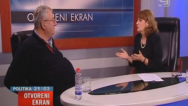 Војислав Шешељ у емисији "Отворени екран" на ТВ Канал 9, Нови Сад.