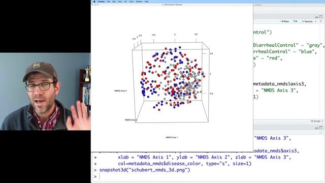 Creating a 3D scatter plot in R so you can see the third dimension (CC083)