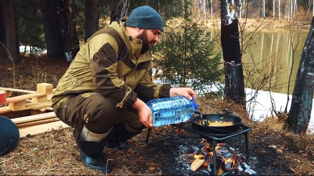 91 серия «Угрюм река» Декорации к фильму в д.Каменка р.Чусовая Готовлю плов в казане