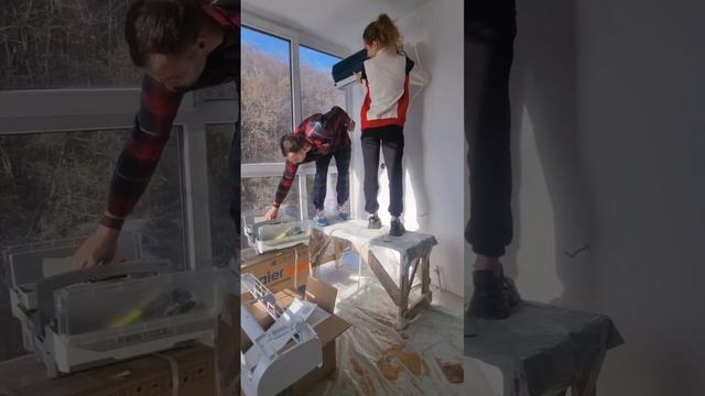 Установка кондиционера.