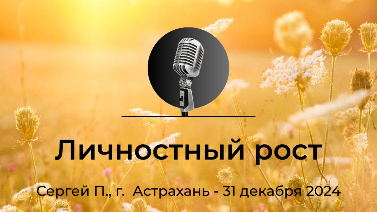 Спикерская АНЗ "Личностный рост" Сергей П., г. Астрахань, 31 декабря 2024 года
