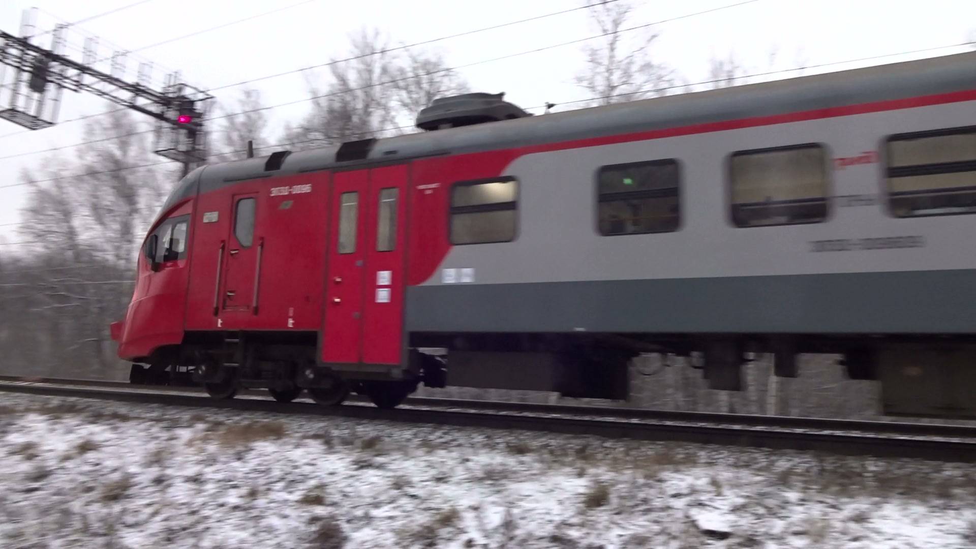 Электропоезд ЭП3Д-096 Моховые Горы - Мыза на перегоне Петряевка - Окская