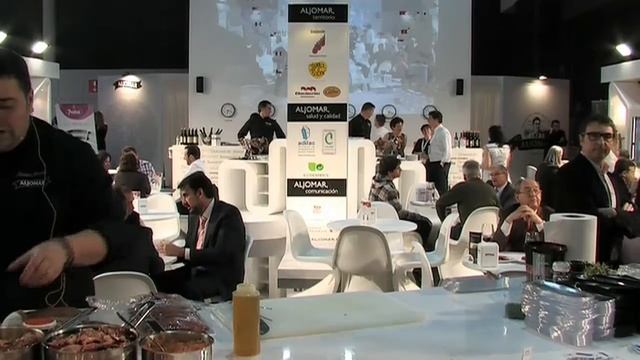 Showcooking de Aljomar en Alimentaria 2014, con el Chef Arrabal