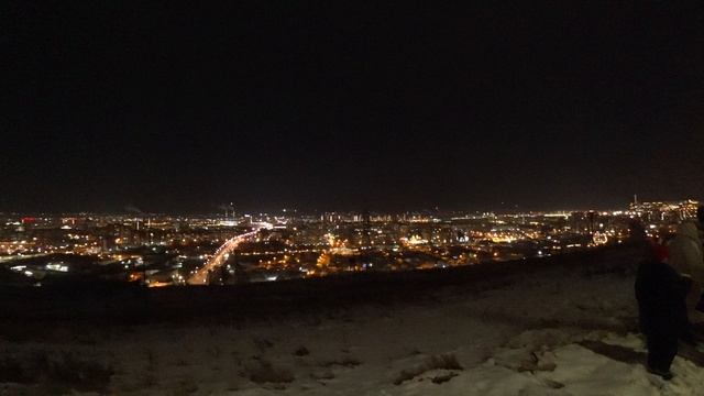 Красноярск как на ладони  в Новогоднюю ночь