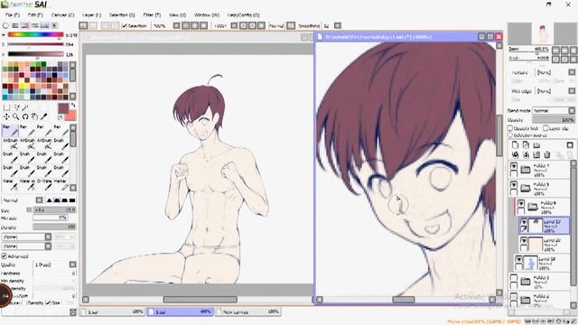 『SAI』SpeedPaint ≡ How to ready for color : Step by Step (เตรียมพื้นสีก่อนลงสีเก็บลายละเอียด)