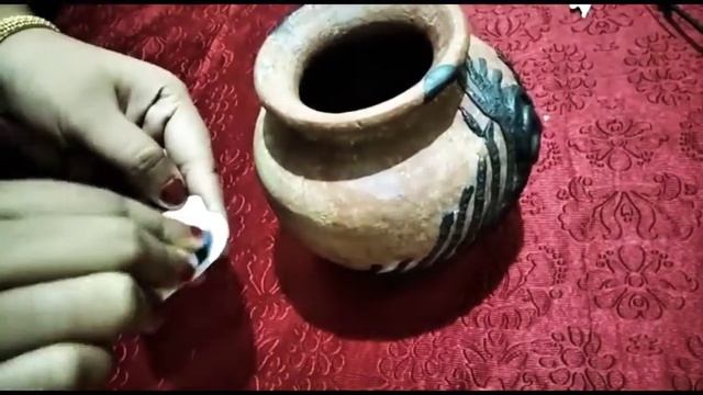 Pot art/ photo framed pot art/ mseal art/craft/peacock feather design/heart/art tutorial/diy