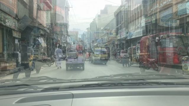 driving through Mingora city on the ordinary day, Swat district, Pakistan