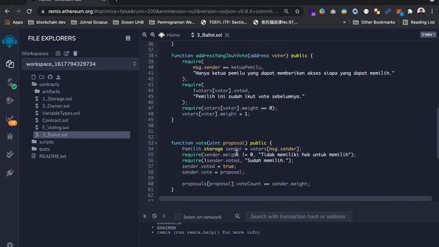 Belajar Blockchain #26 Pengaplikasian E-Voting dengan Smart Contract Blockchain Ethereum
