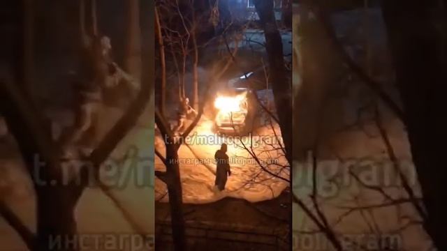 В Мелитополе сгорел Ланос