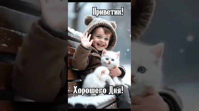 котик и мальчик