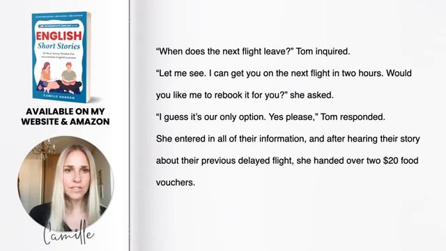 Read with me! Intermediate English Story Missed Flight (B1 Level English)