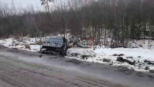 На Новорязанском шоссе автомобиль вылетел в кювет