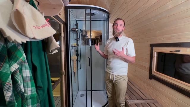 Баня на дровах с панорамой. Сборка за 1 день. Квадро овал 4х4,8 метра от Bochky
