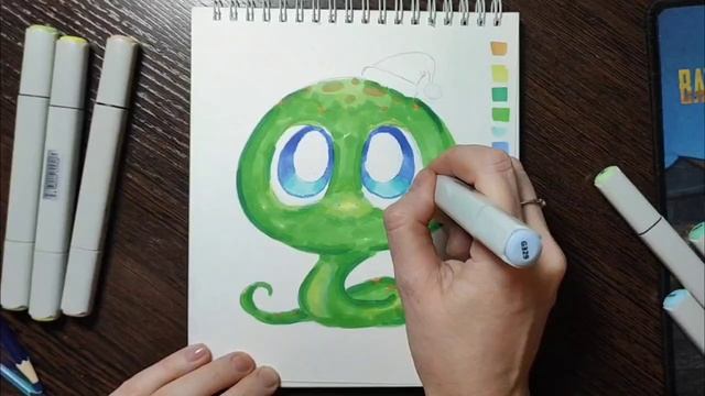 Как нарисовать символ нового 2025 года змею урок № 4