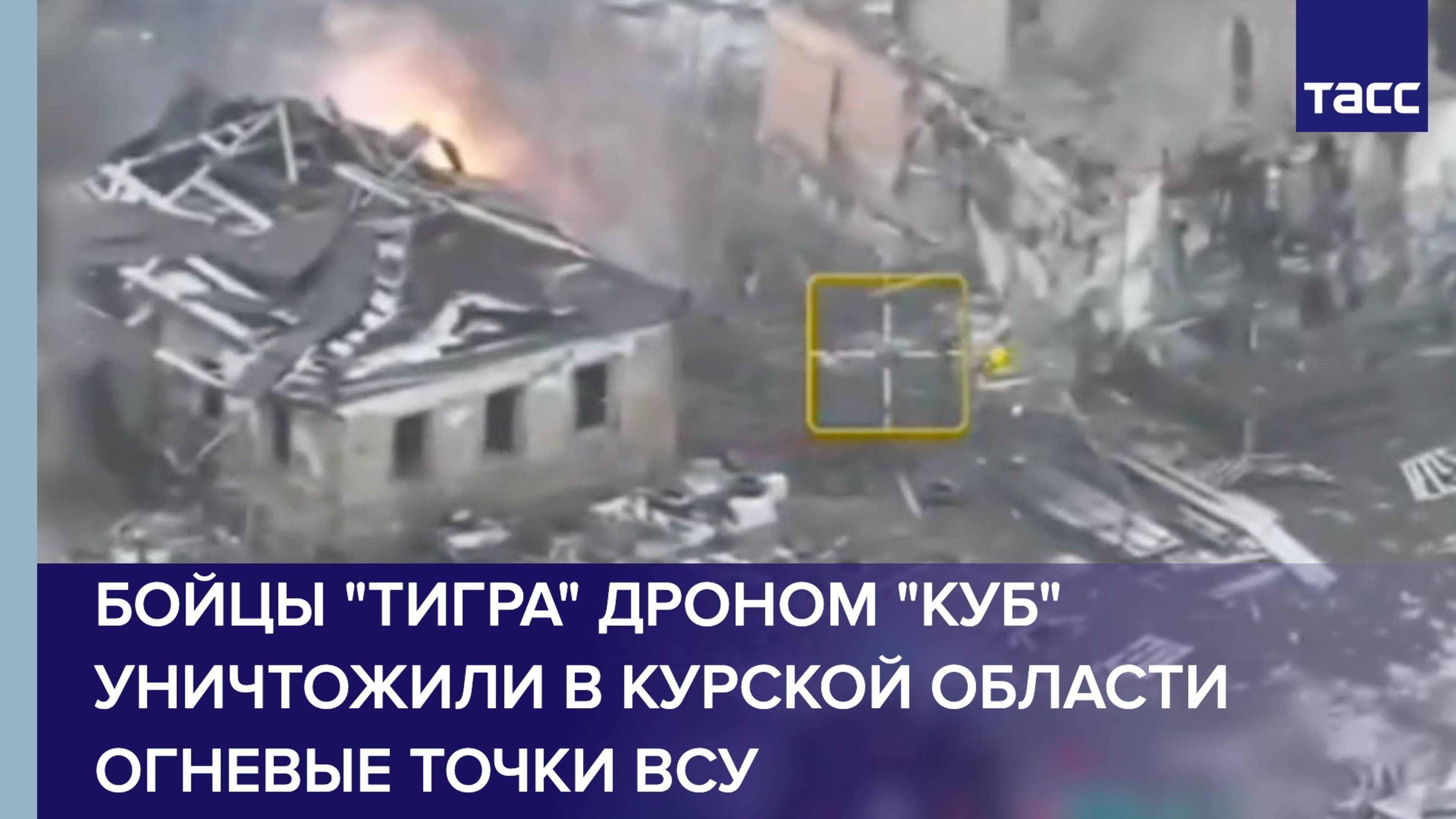 Бойцы "Тигра" дроном-камикадзе «Куб» уничтожили в Курской области огневые точки ВСУ